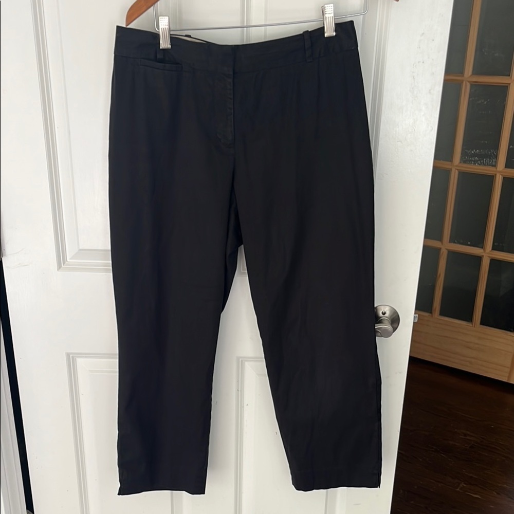 Talbots Black Cotton Chino Capris 10 Curvy